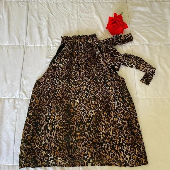 Ronny Kobo leopard tie neck top - Picture 4 of 6
